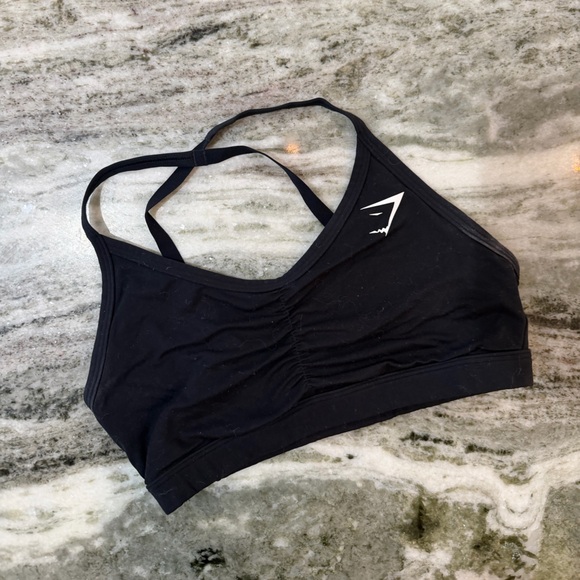 Gymshark Black Ruched Sports Bra - Picture 3 of 4